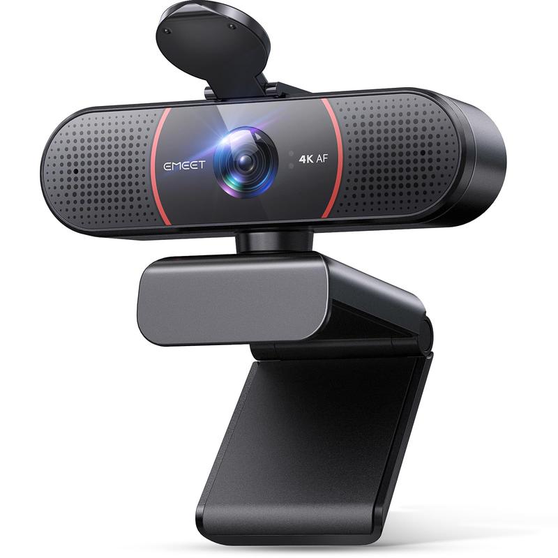 EMEET C960 4K Webcam: Auto Focus, Dual AI Noise-Cancelling Mics