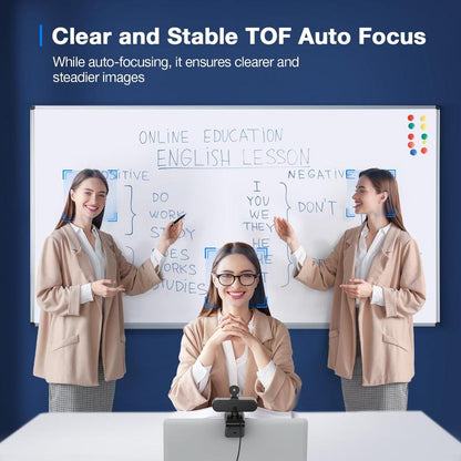 EMEET C960 4K Webcam: Auto Focus, Dual AI Noise-Cancelling Mics