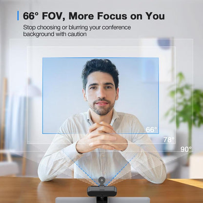 EMEET C960 4K Webcam: Auto Focus, Dual AI Noise-Cancelling Mics