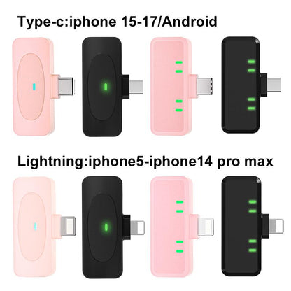 Lewinner Wireless Lavalier Mic with Noise Canceling, 4-Person, iOS/Type-C