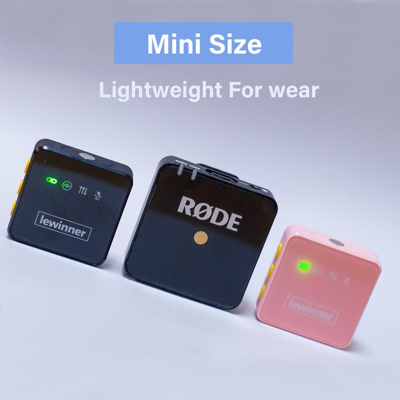 Lewinner Wireless Lavalier Mic with Noise Canceling, 4-Person, iOS/Type-C