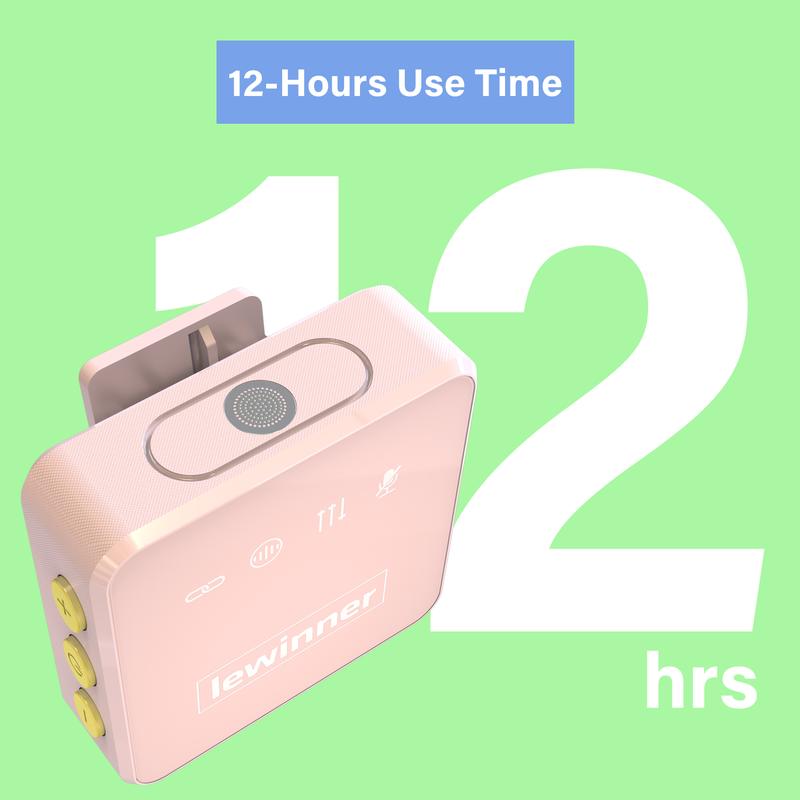 Lewinner Wireless Lavalier Mic with Noise Canceling, 4-Person, iOS/Type-C