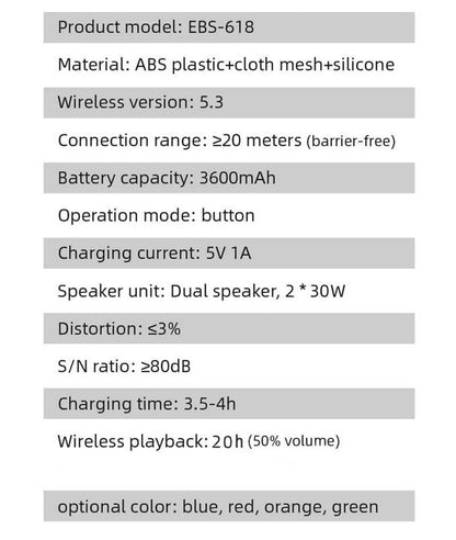 Lewinner 60W Portable Bluetooth Speaker with RGB Lights